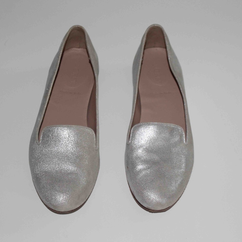 J. crew metallic suede Cleo loafers in size 7